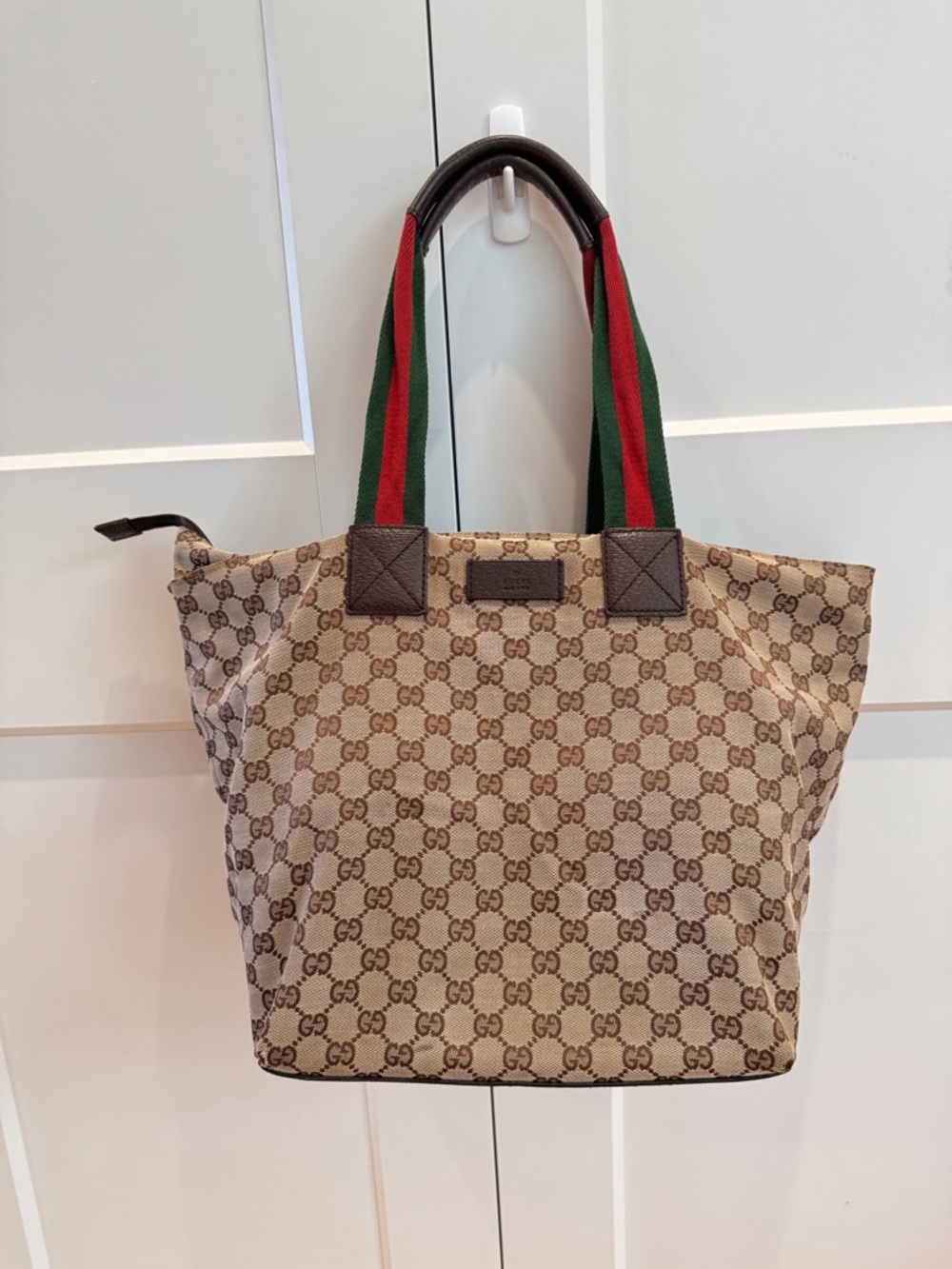 ✨Gucci GG Canvas Leather Tote Bag – Beige/Brown ✨